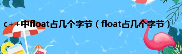 c++中float占几个字节，float占几个字节