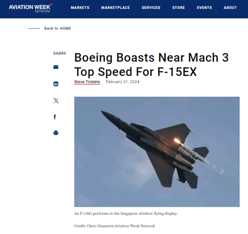 波音F-15EX的“三倍音速”谎言被揭穿