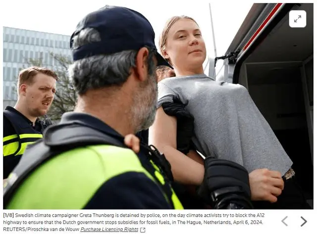 瑞典“环保少女”在荷兰被捕，抗议活动引发400余人被拘